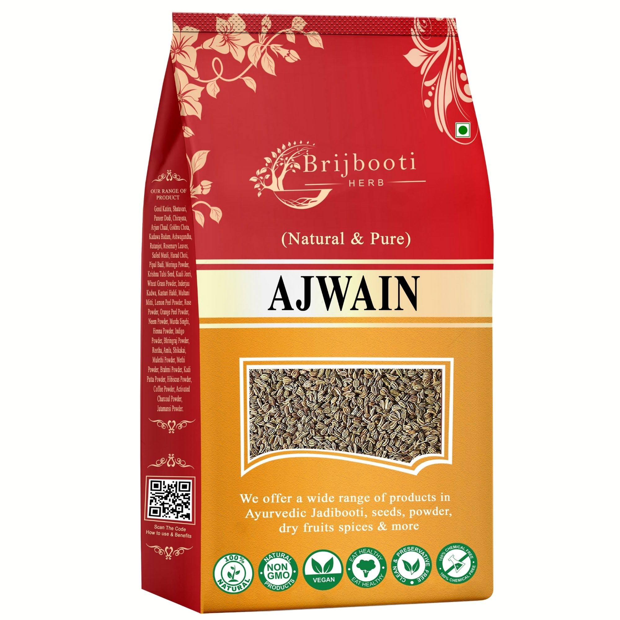 BrijBooti Ajwain Moti - Ajwain Whole - Ajwain - Trachyspermum Ammi - Carom Seed