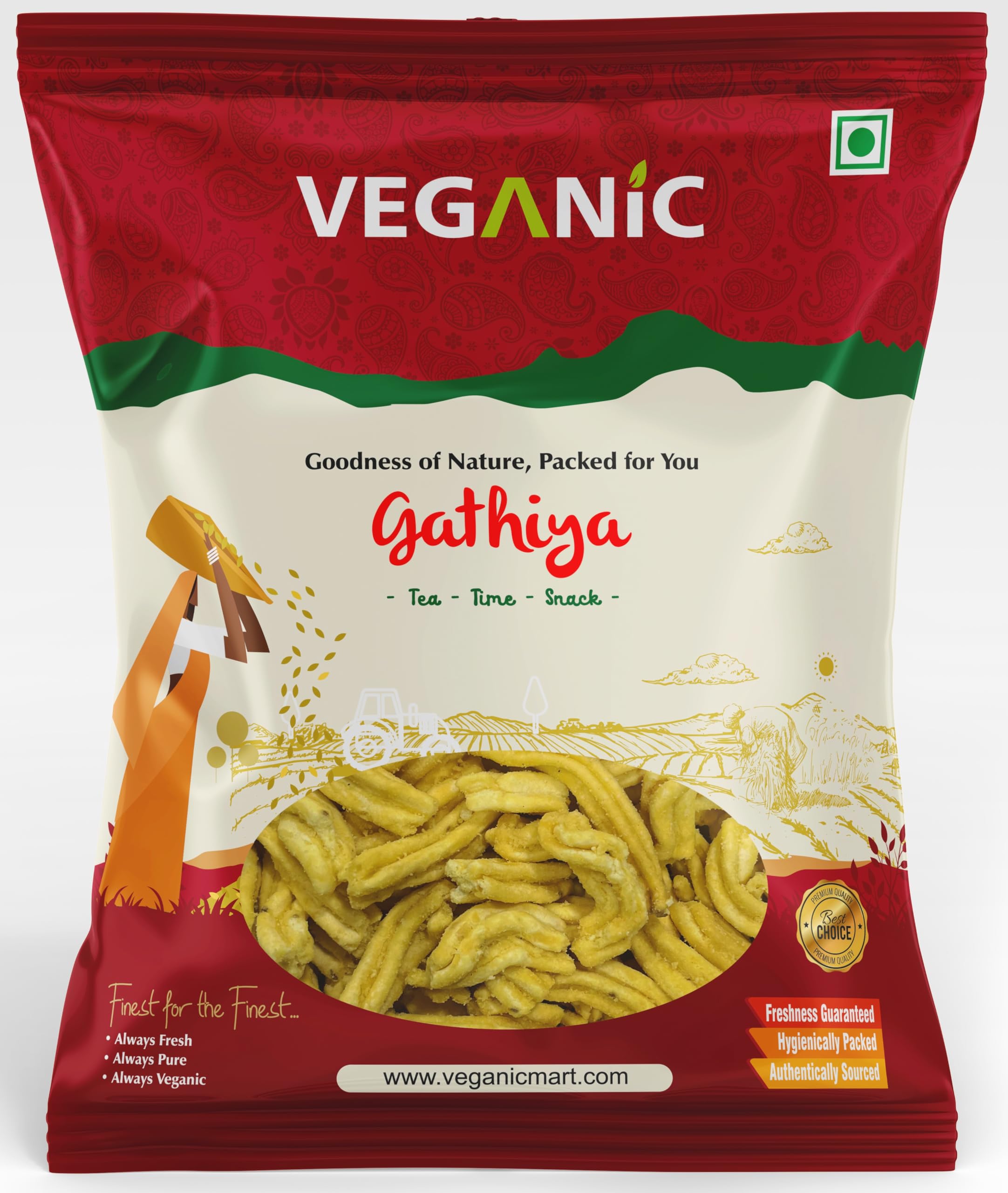 Veganic Premium Soft Gathiya (Ganthiya) namkeen Snacks