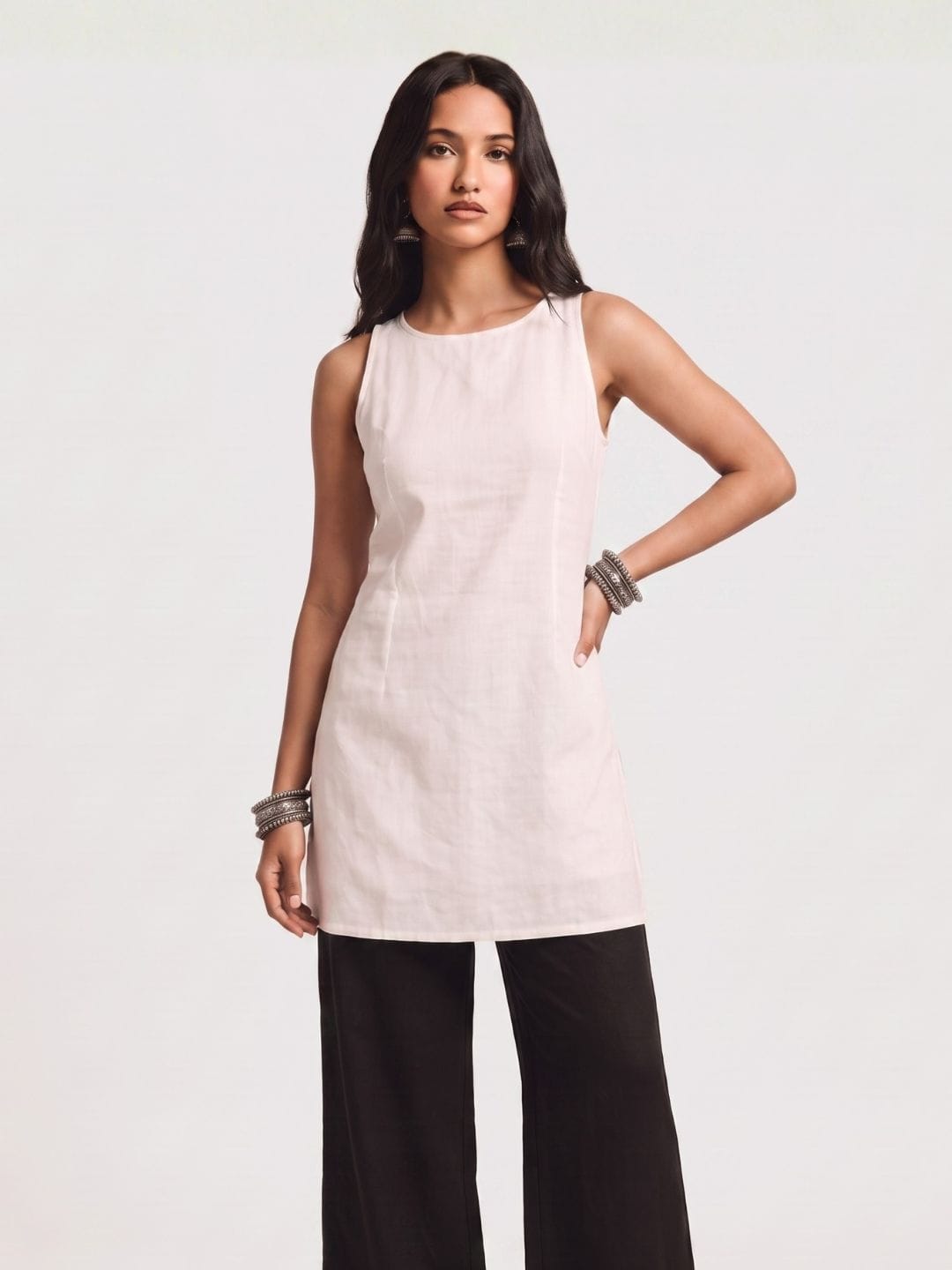 Saba Plain Round Neck Kurti