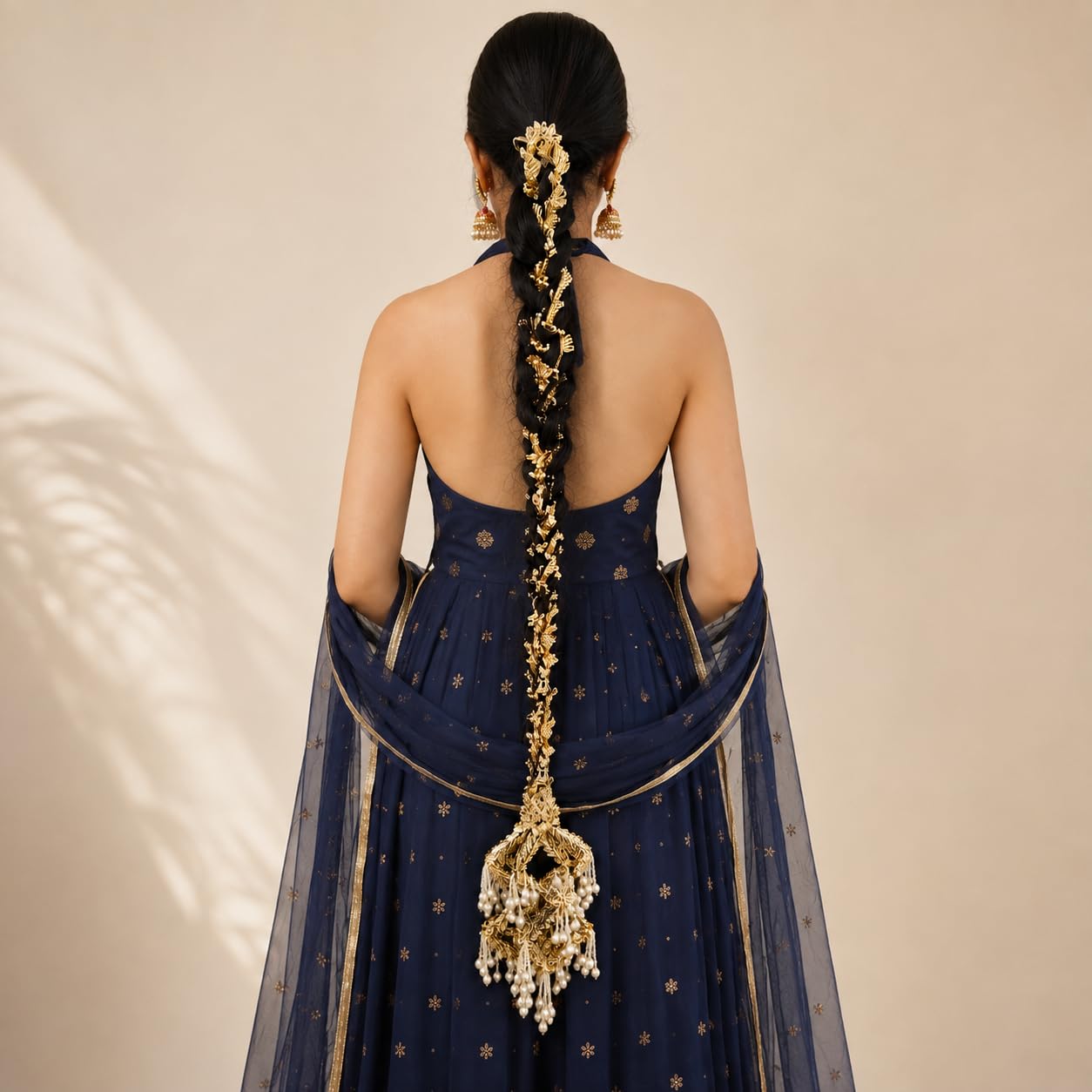 Punjabi Paranda for Women Heavy Stylish Hair Accessory, Parandi for Hair (Golden)