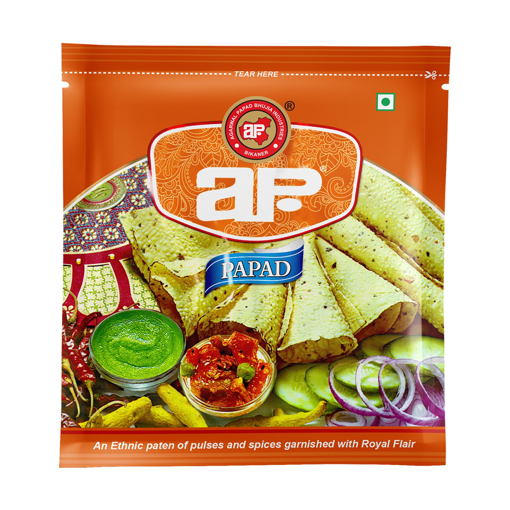 AP LOGO Bikaneri Moong papad 9" 400Gm