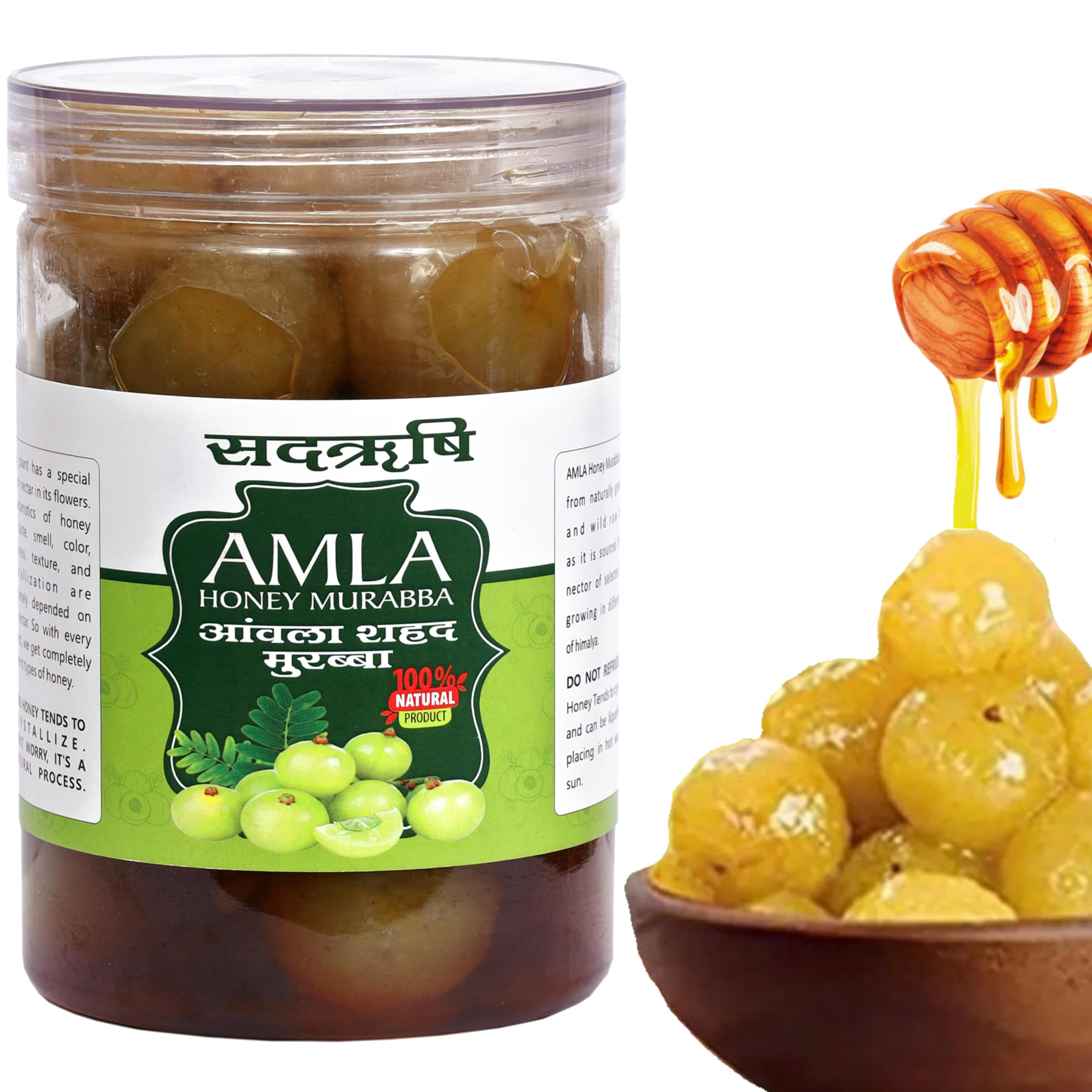 SADRISHI Organic Natural Honey Amla Murabba 100% Pure & Organic Fresh Amla with Homemade Taste & Pure Natural Healthy