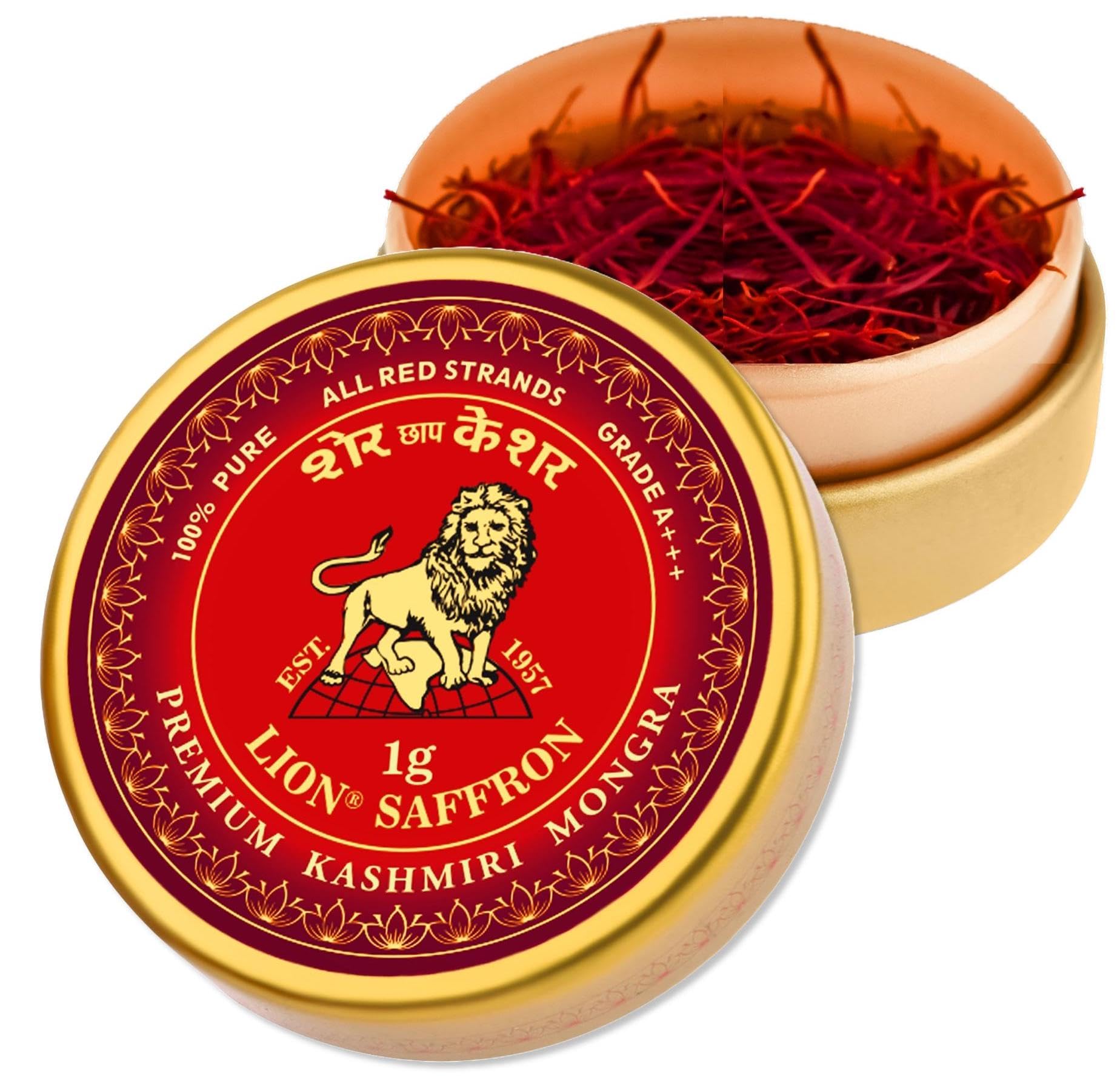 LION BRAND SAFFRON 1g Premium Kashmiri Mongra Saffron/Kesar (A+++ Grade) For Pregnant