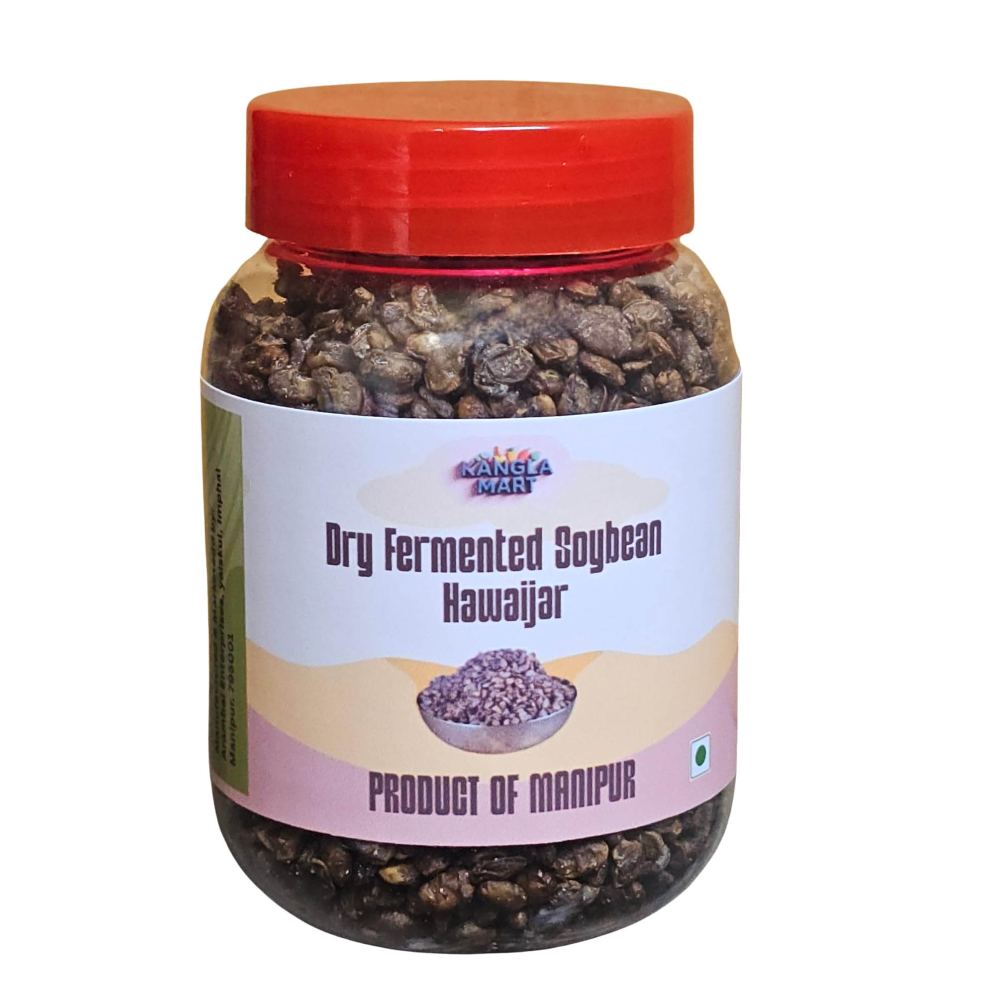 Salted Dry Fermented Soybean Hawaijar, Traditional Manipuri Ingredient, Whole Bean Form (1 small)