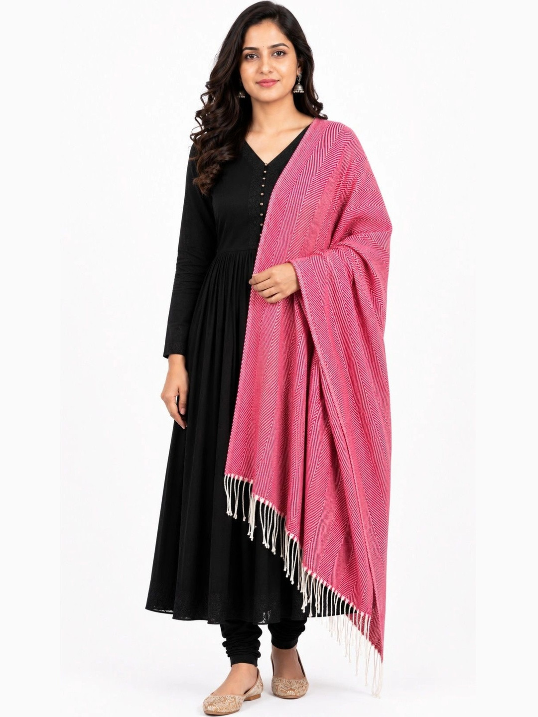 WOOLOASIS Women Geometric Woven Design Shawl