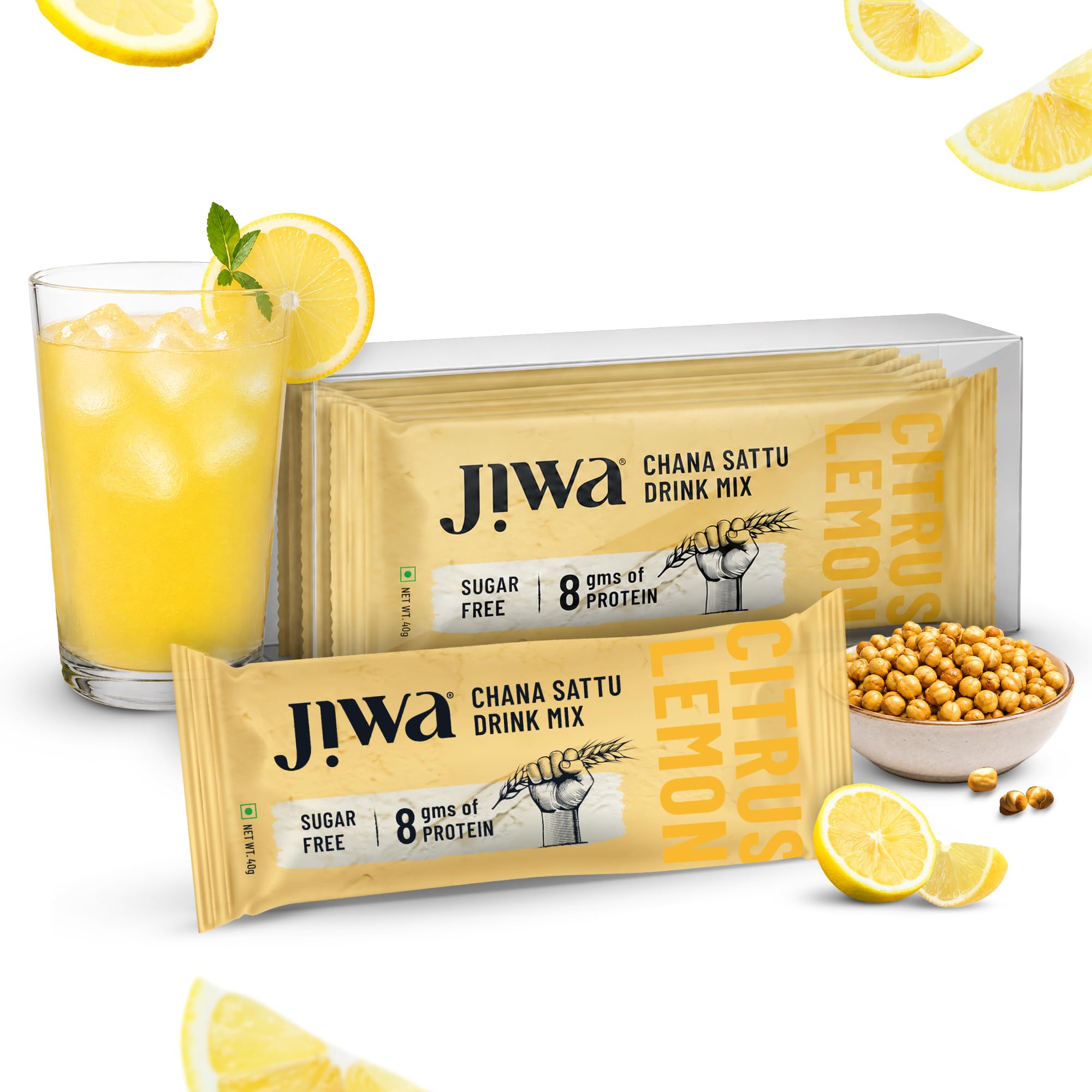 Jiwa Chana Sattu Drink Mix (Pack of 5 x 40g)
