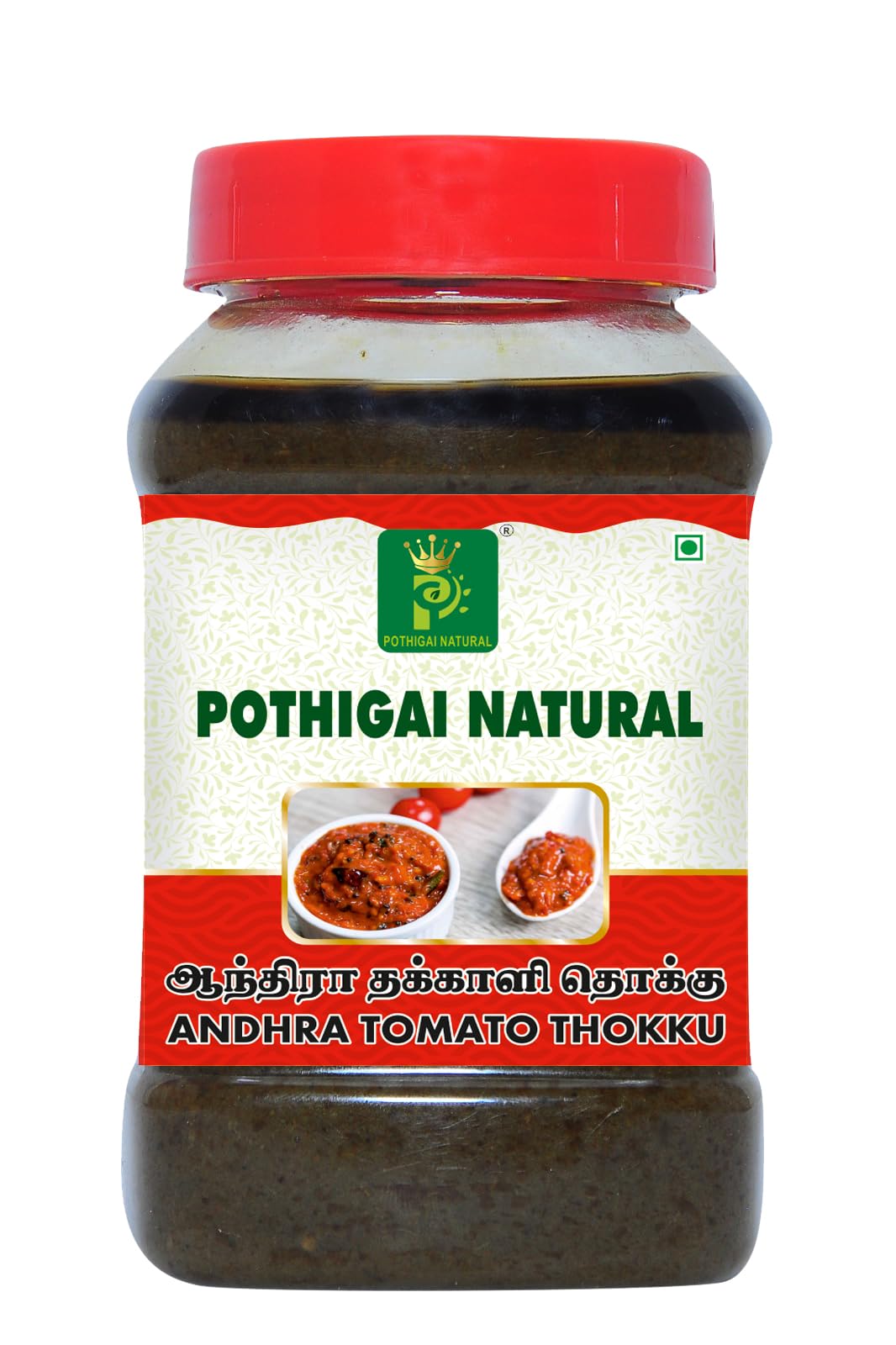 Pothigai Natural Andhra Tomato Thokku 300g/Authentic Andhra Style Achar Perfect for Rice, Dosa, Idli, Upma & Roti