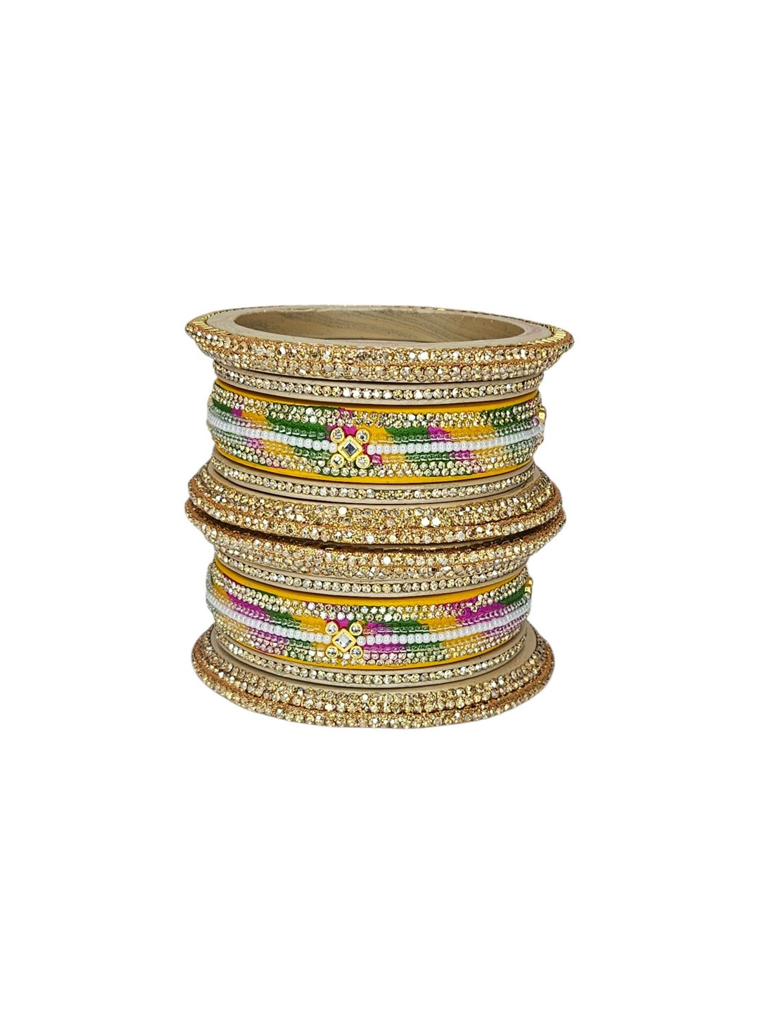 NY LIFESTYLES Set Of 10 Beaded Lac Bangle