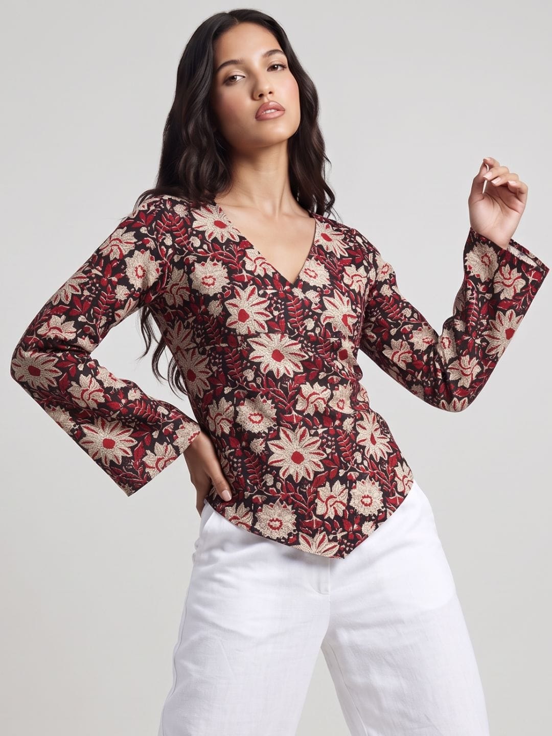 Naira Bell Sleeved Top