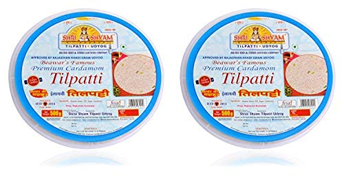 SHREE SHYAM TILPATTI UDYOG Premium Cardamom Tilpatti, 500 Grams – Authentic Indian Sweet, Pure Til Patti with Cardamom