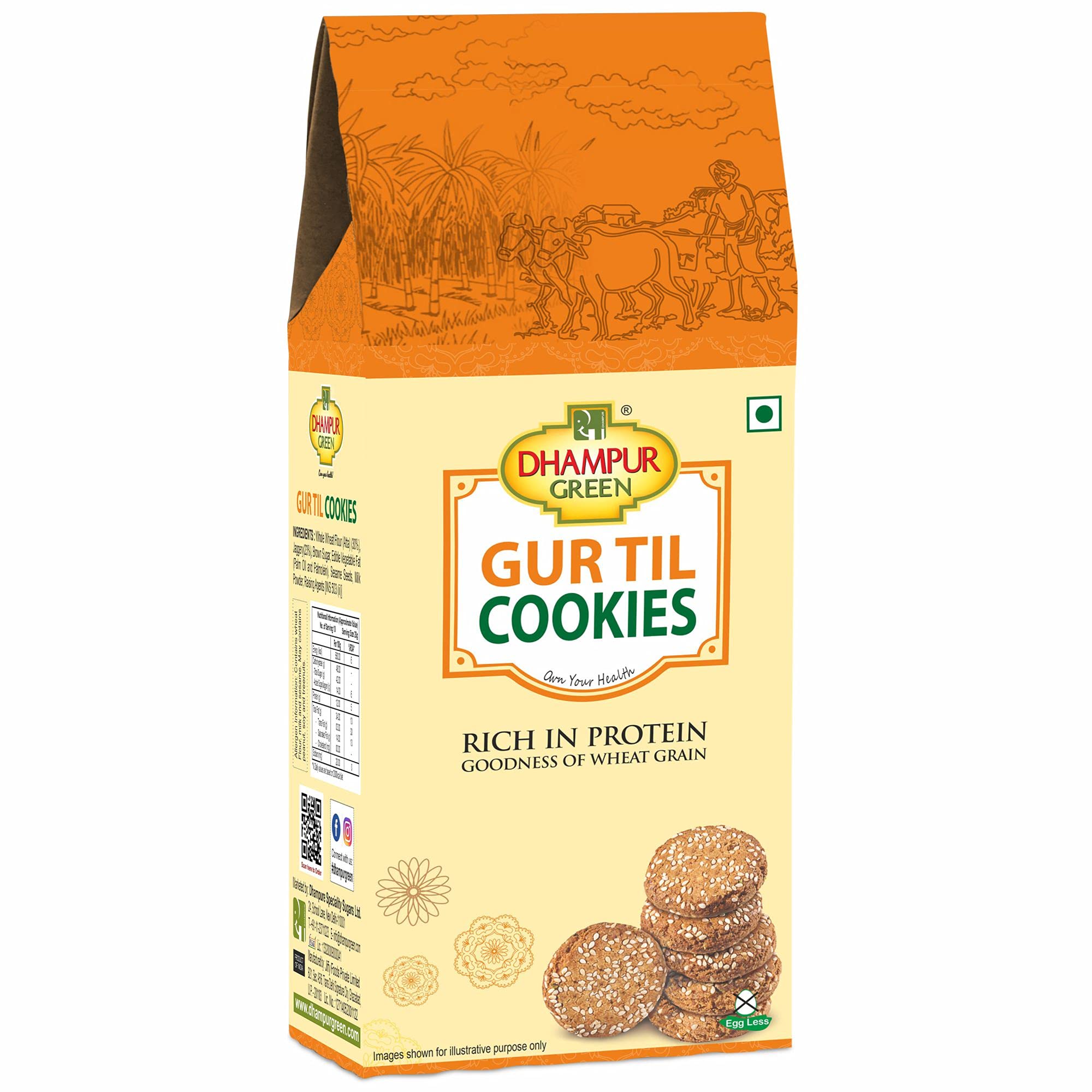 Dhampurgreen Gur Til Cookies Biscuit