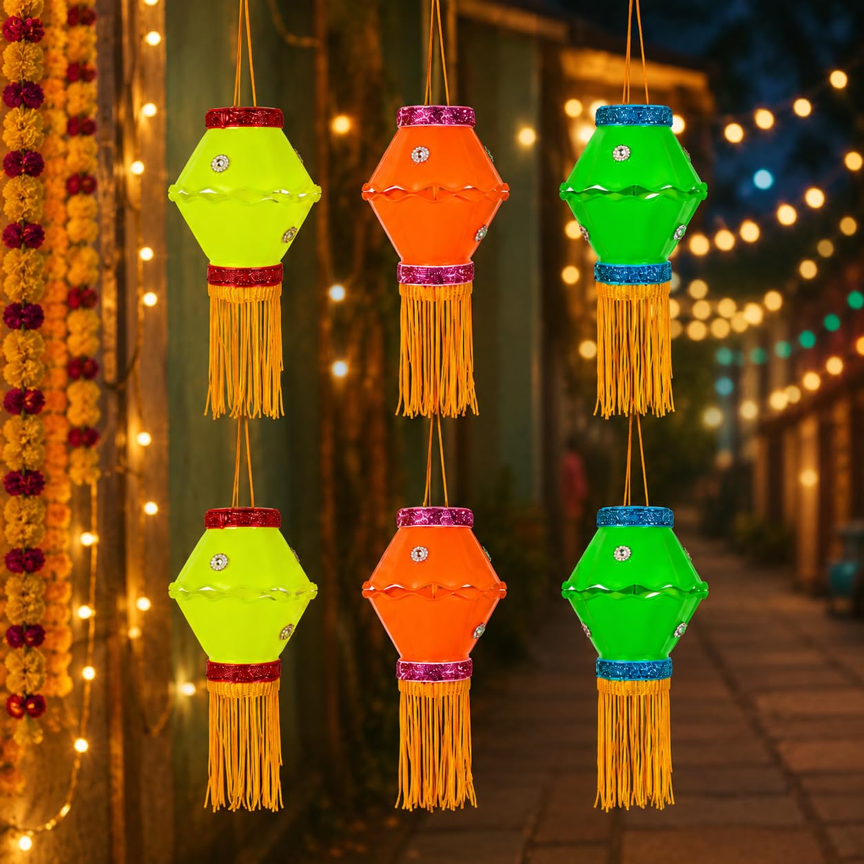Plasto Jhilmil Multicolor Plastic Diwali kandil Akash Kandil Hanging Lantern
