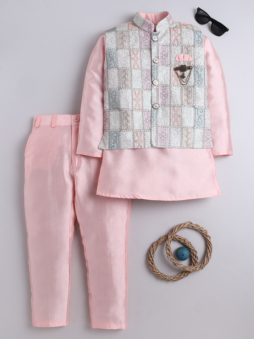 Sangria Boys Peach Kurta Sets
