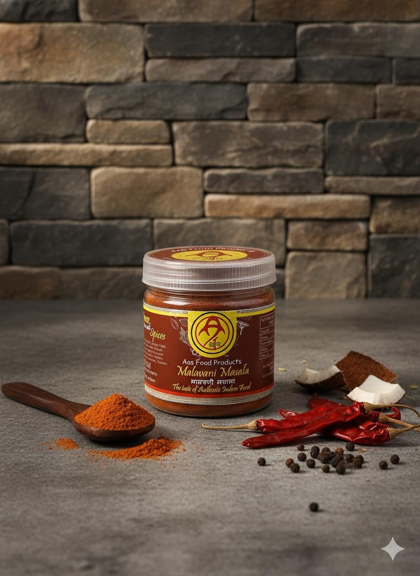 AAS Food Products Malvani Masala – Handmade Kandap Ground Konkan Spice Blend – Fish & Non-Veg Special Masala – No