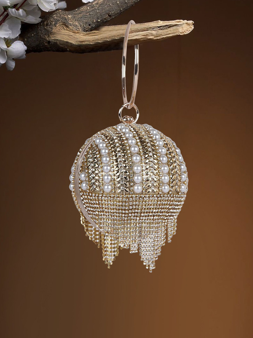 LADY QUINTON Women Crystal Rhinestone Evening Potli Clutch