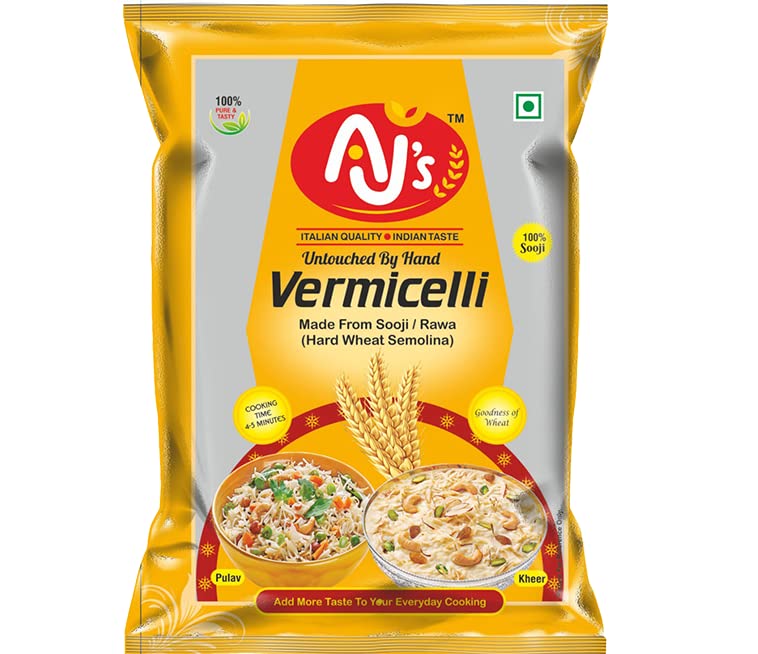 AJ's Vermicelli 100gm 100% Sooji/Rawa Seviyan, Semolina Vermicelli