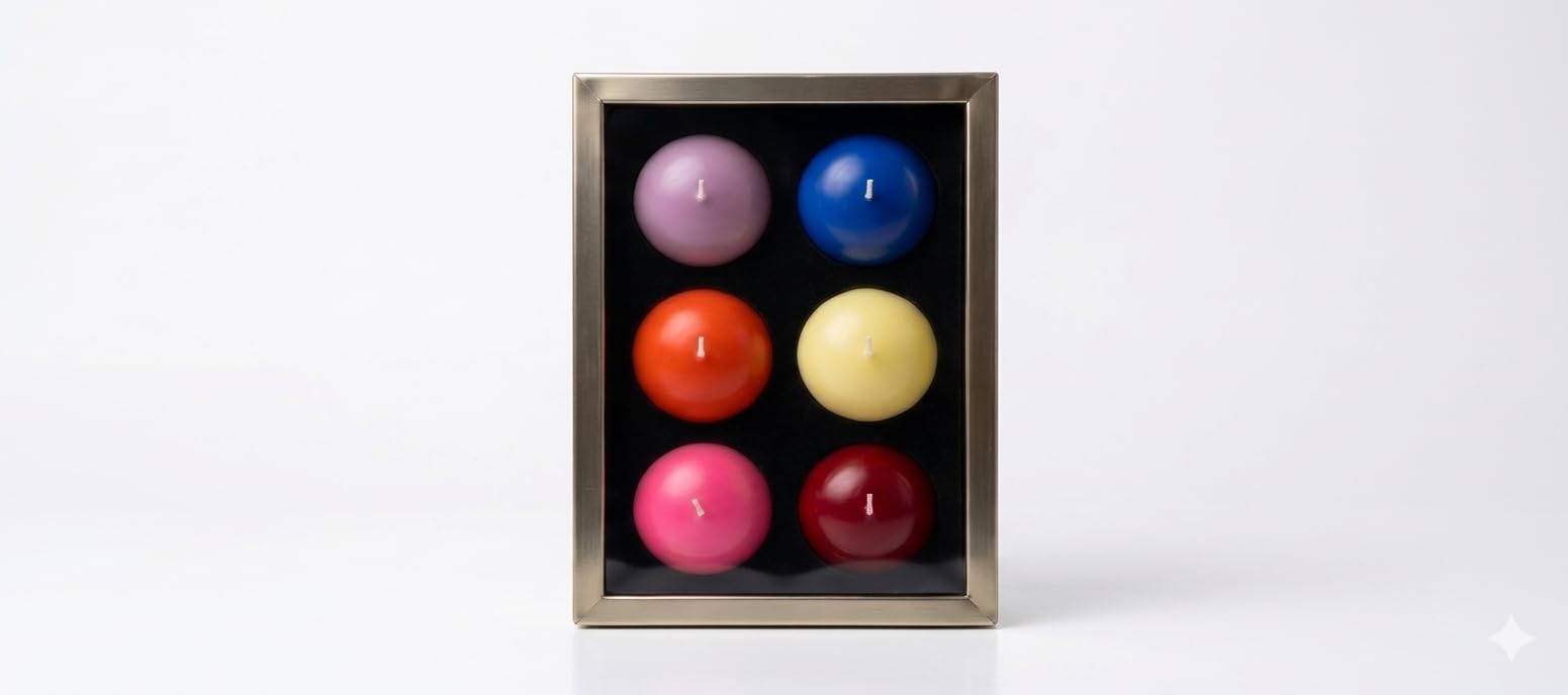 [TemplePure] Vibrant 6-Piece Round Ball Scented Candle Set
