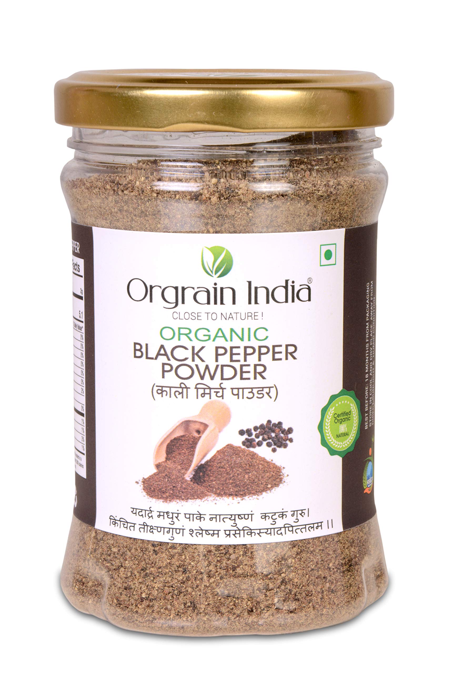 Orgrain India Certified Organic Black Pepper Powder