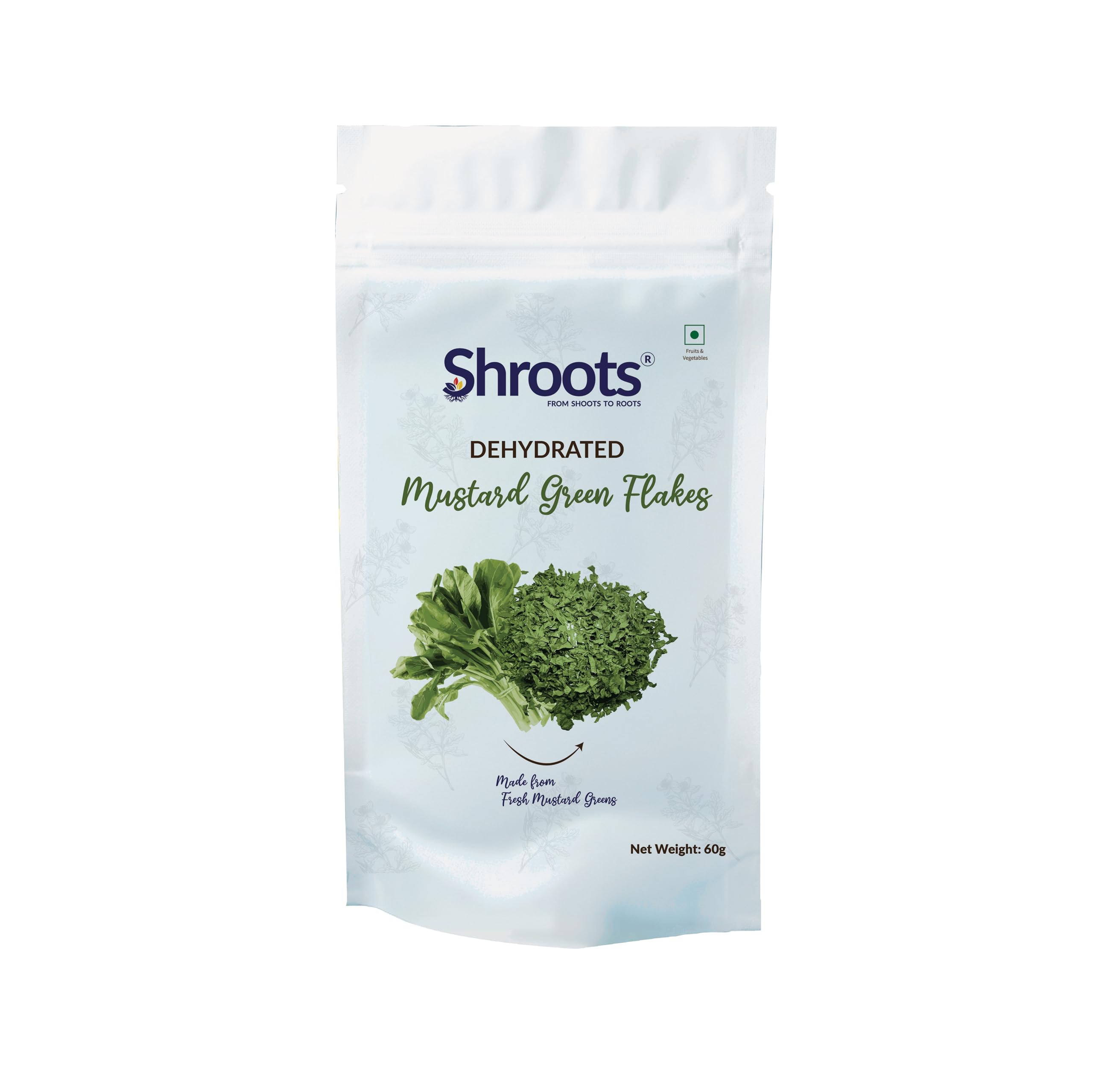 SHROOTS Dehydrated Mustard Green Leaves (Sarso) Flakes