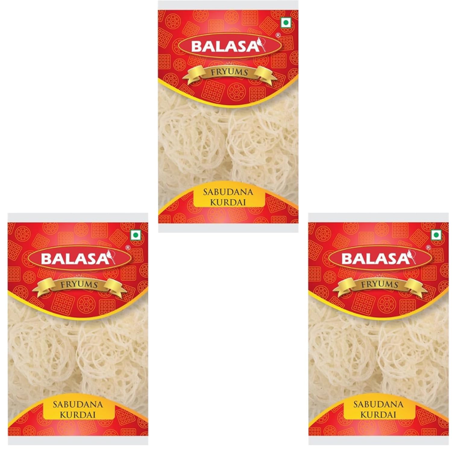 Balasa Sabudana Kurdai Pack of 3 Pcs Each