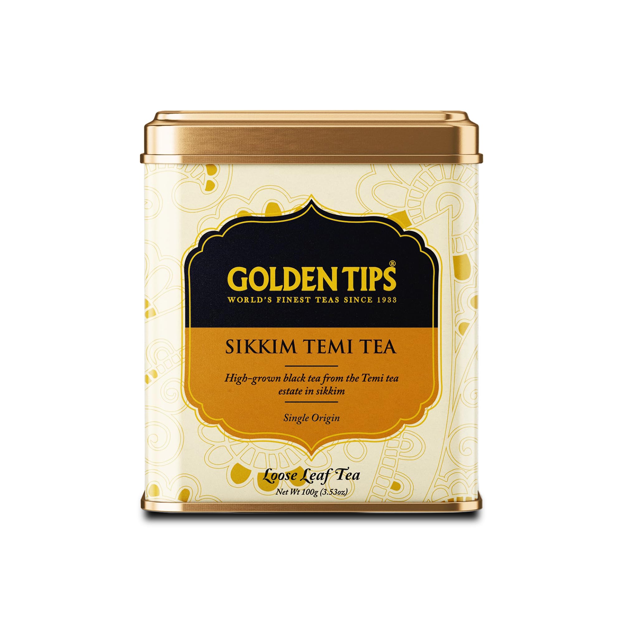 Golden Tips Garden Fresh Loose Leaf Temi Sikkim Black Tea Tin Can