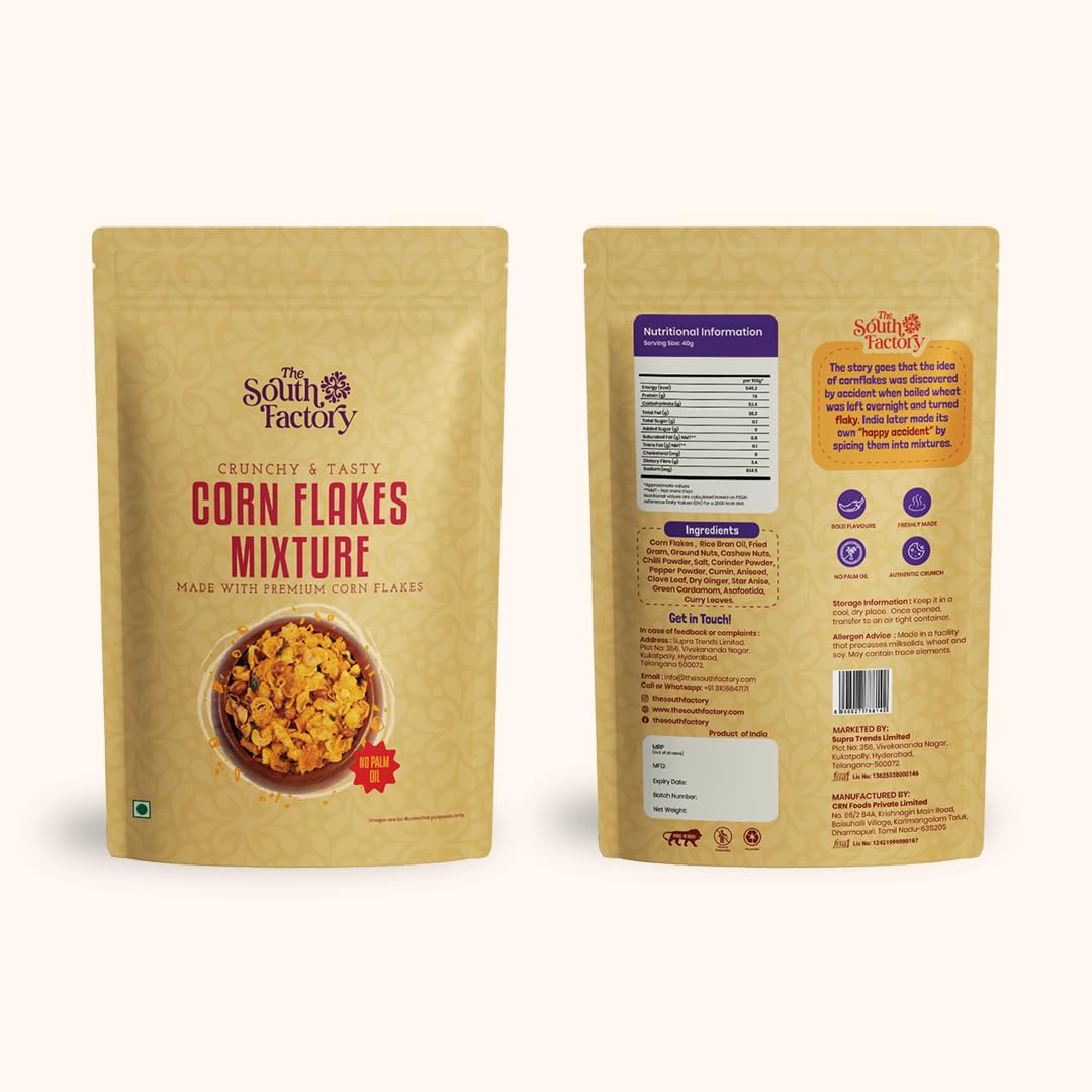 The South Factory Namkeens Corn Flakes Mixture Crunchy South Indian Snack