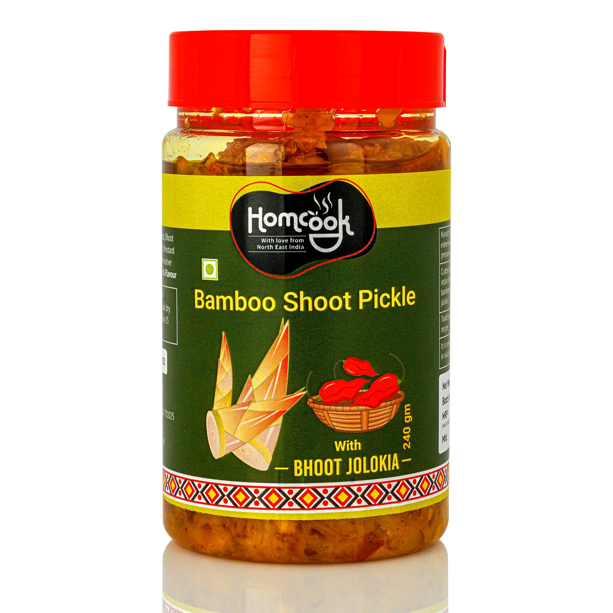 Homcook Bamboo Shoot Bhut Jolokia King Chilli Pickle from Northeast