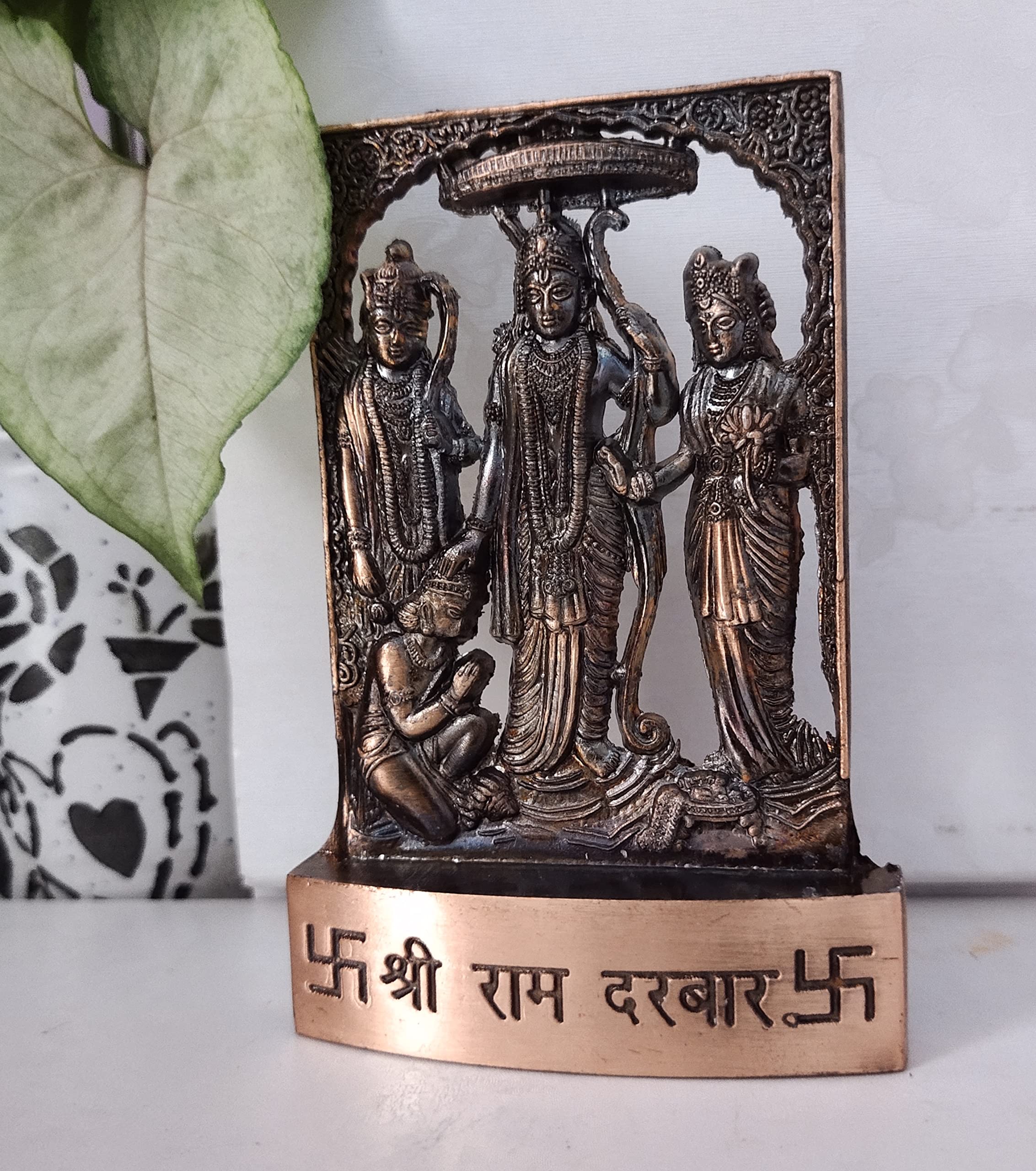 Amishi Handicraft Metal Ram Darbar Auspicious Indian Art Statues Idol For Car Dashboard Mandir Pooja Murti Temple Puja