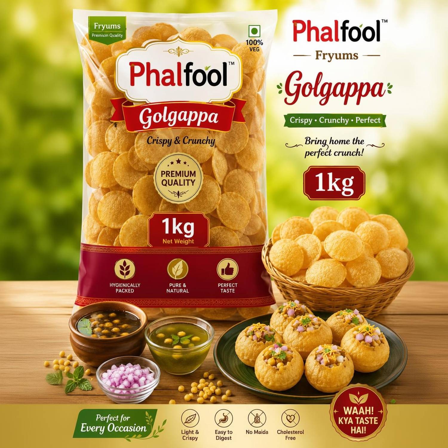 Phalfool Panipuri Fryums 1 kg Fryums