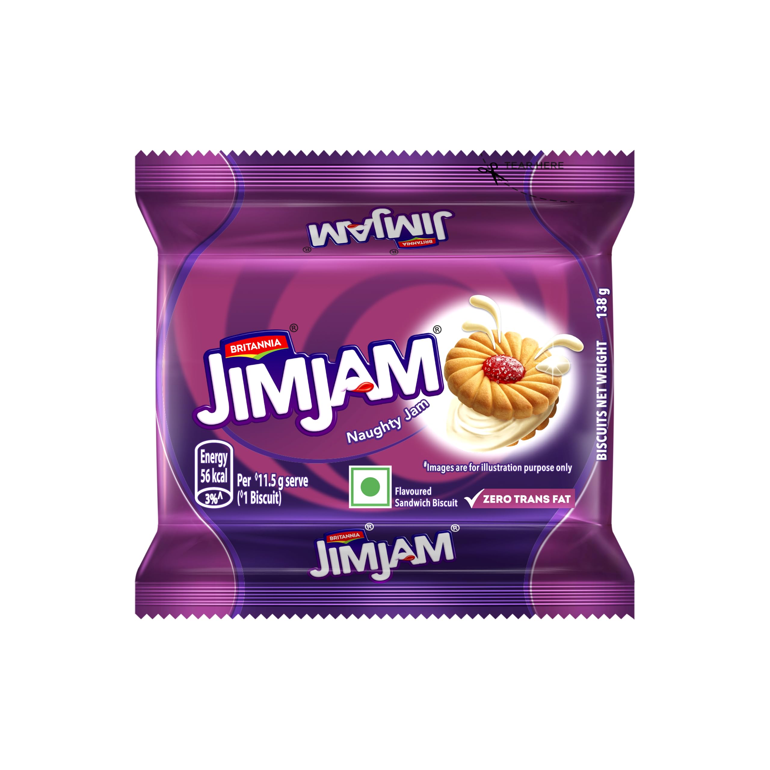 Britannia Treat Jim Jam Sandwich Crème Biscuits