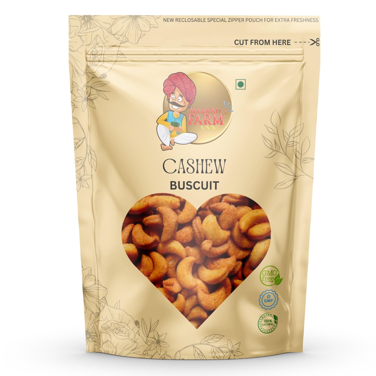 Marwadi Farm Crunchy Cashew Biscuit Namkeen Snacks