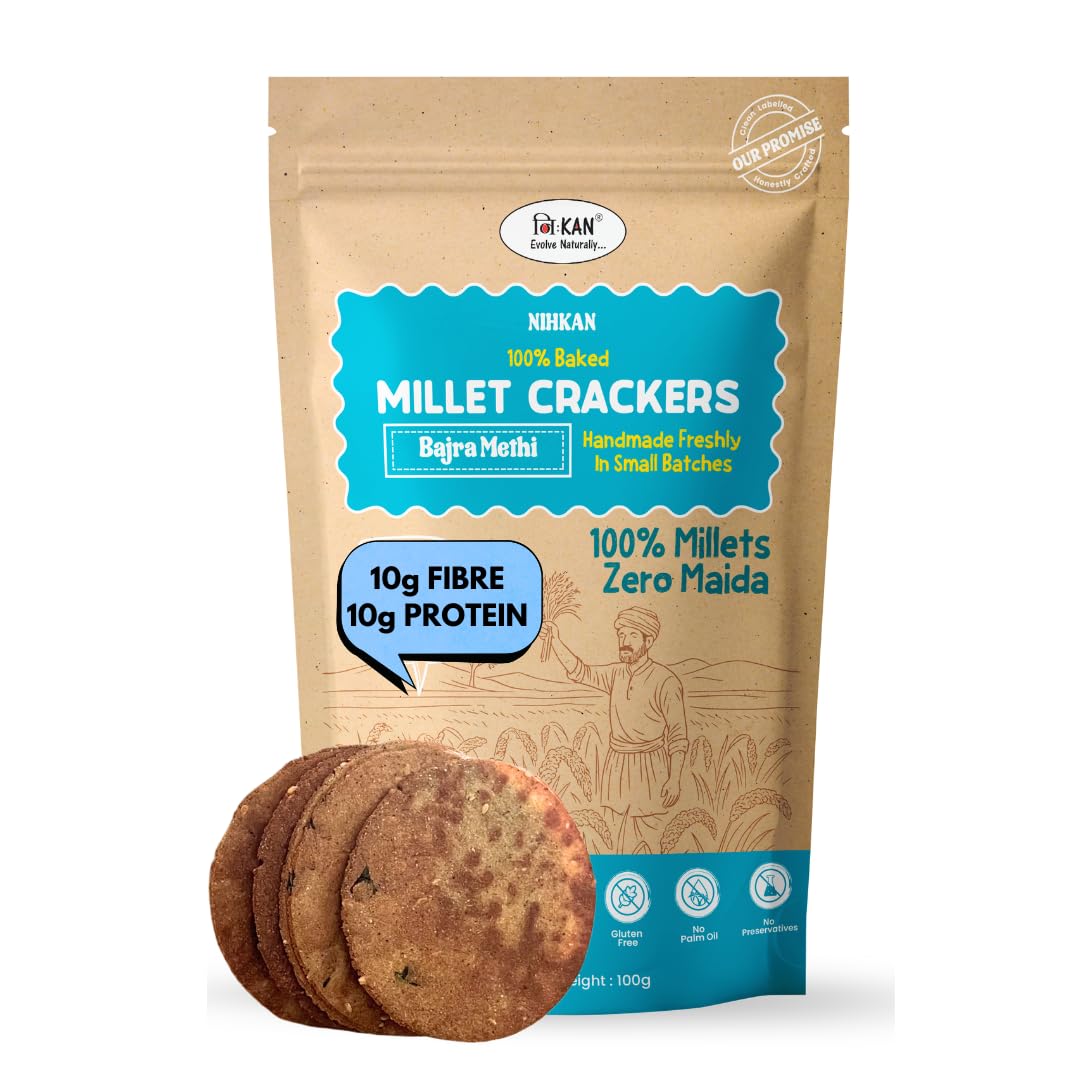 NIHKAN Bajra Millet Crackers - Gluten free