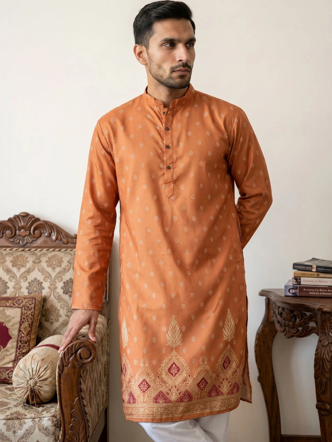 Mens Ethnic Printed Kurta