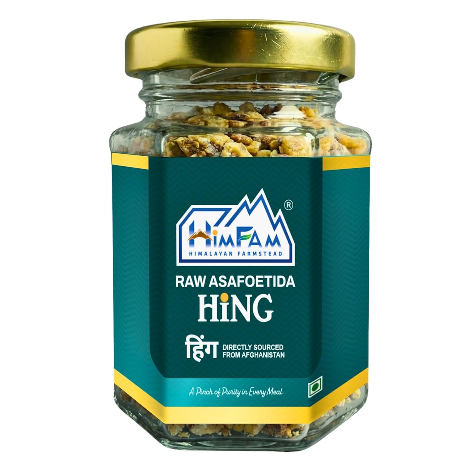 HIMFAM Organic Raw Hing/Asafoetida 10g for Cooking (No Maida/Wheat)