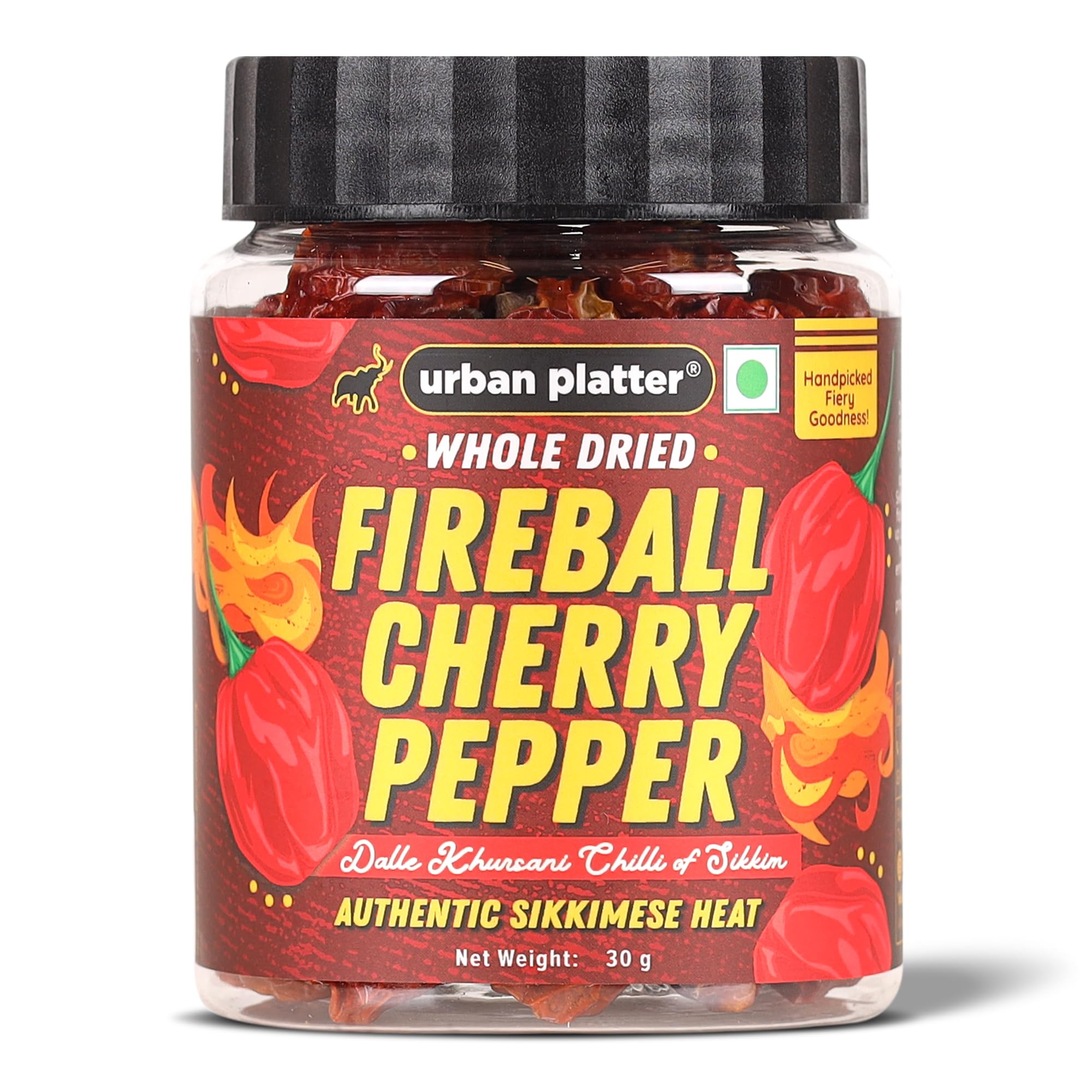 Urban Platter Fireball Cherry Pepper, 30g (Whole & Dried