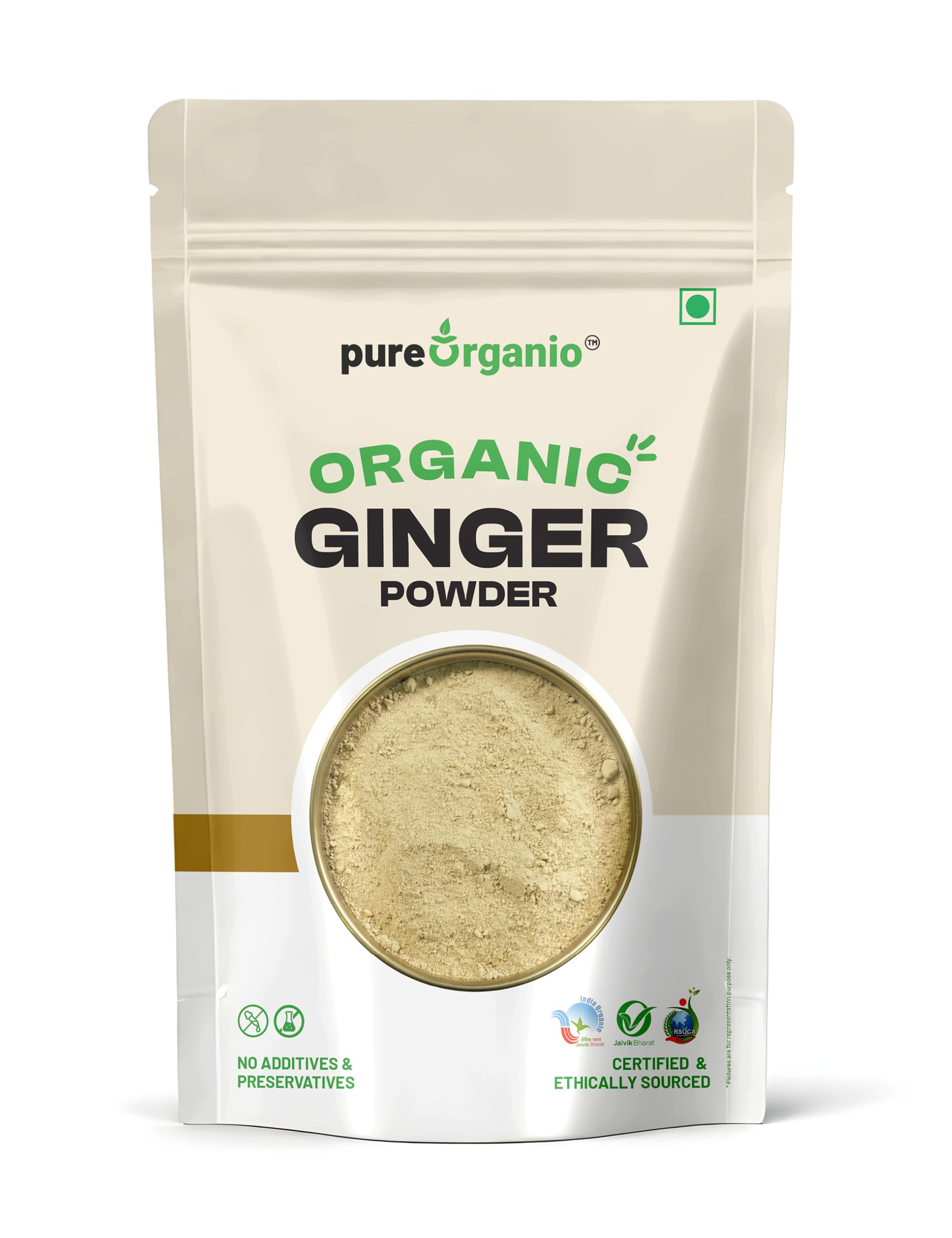 Pure Organio Organic Ginger Powder (Sonth/Saunth) - NPOP Certified