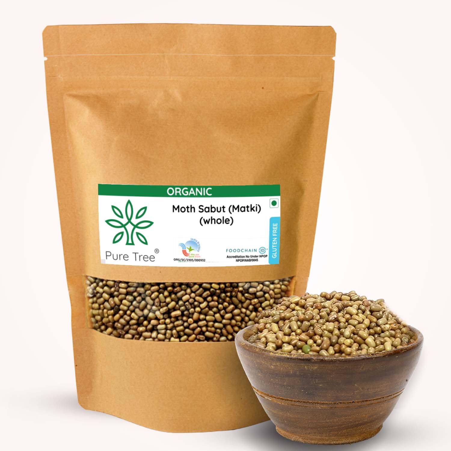 Pure Tree Certified Organic Moth Dal Whole