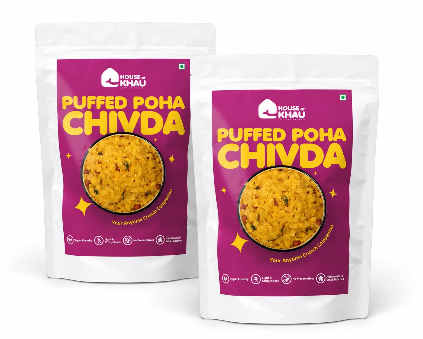 HOUSE OF KHAU Puffed Poha Chivda with Traditional Namkeen Flavour Light & Crispy Snack