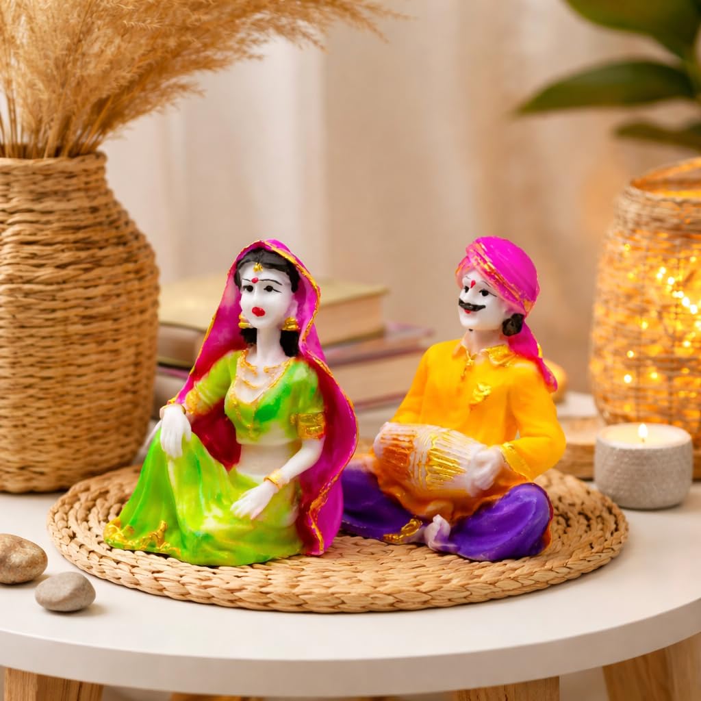 Handcrafted Rajasthani Village Couple Showpiece