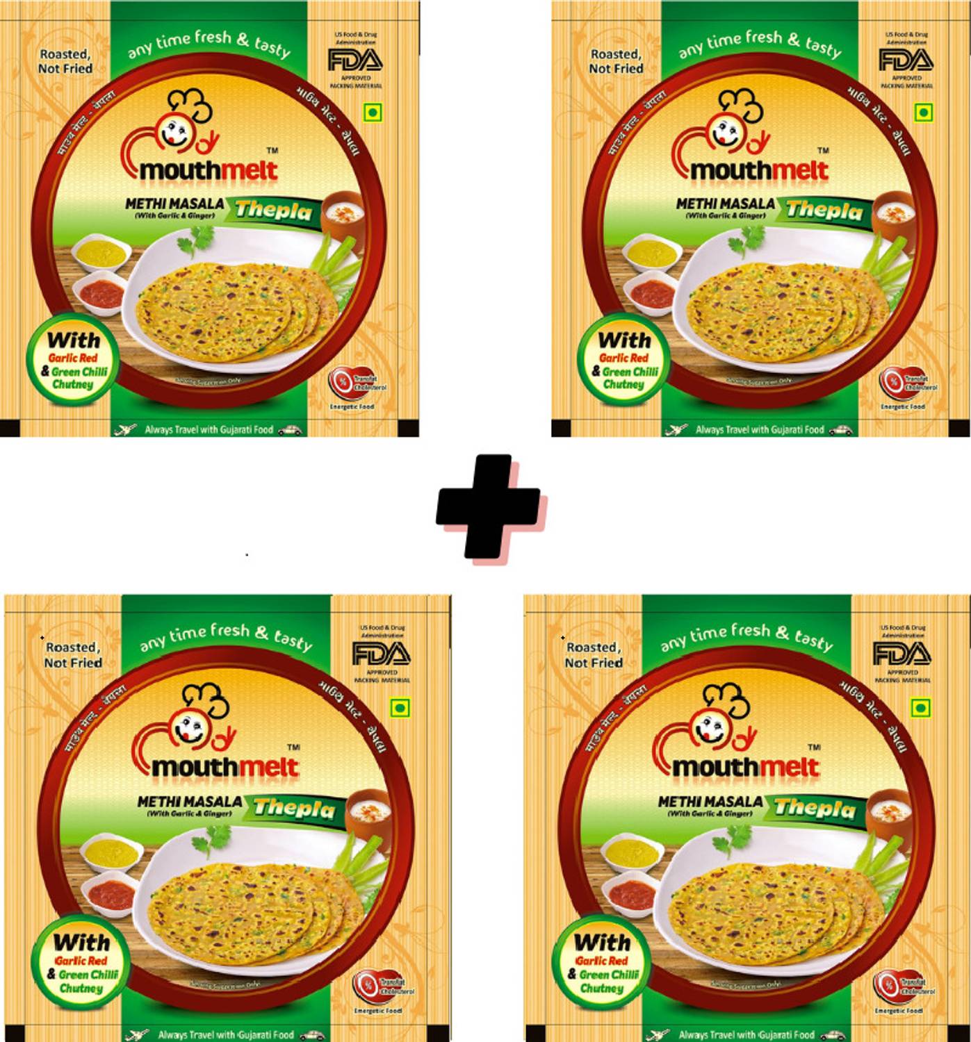 MouthMelt by VITALMORAL Methi Masala Soft Thepla (Ready to Eat,Rosted, Not Fried)