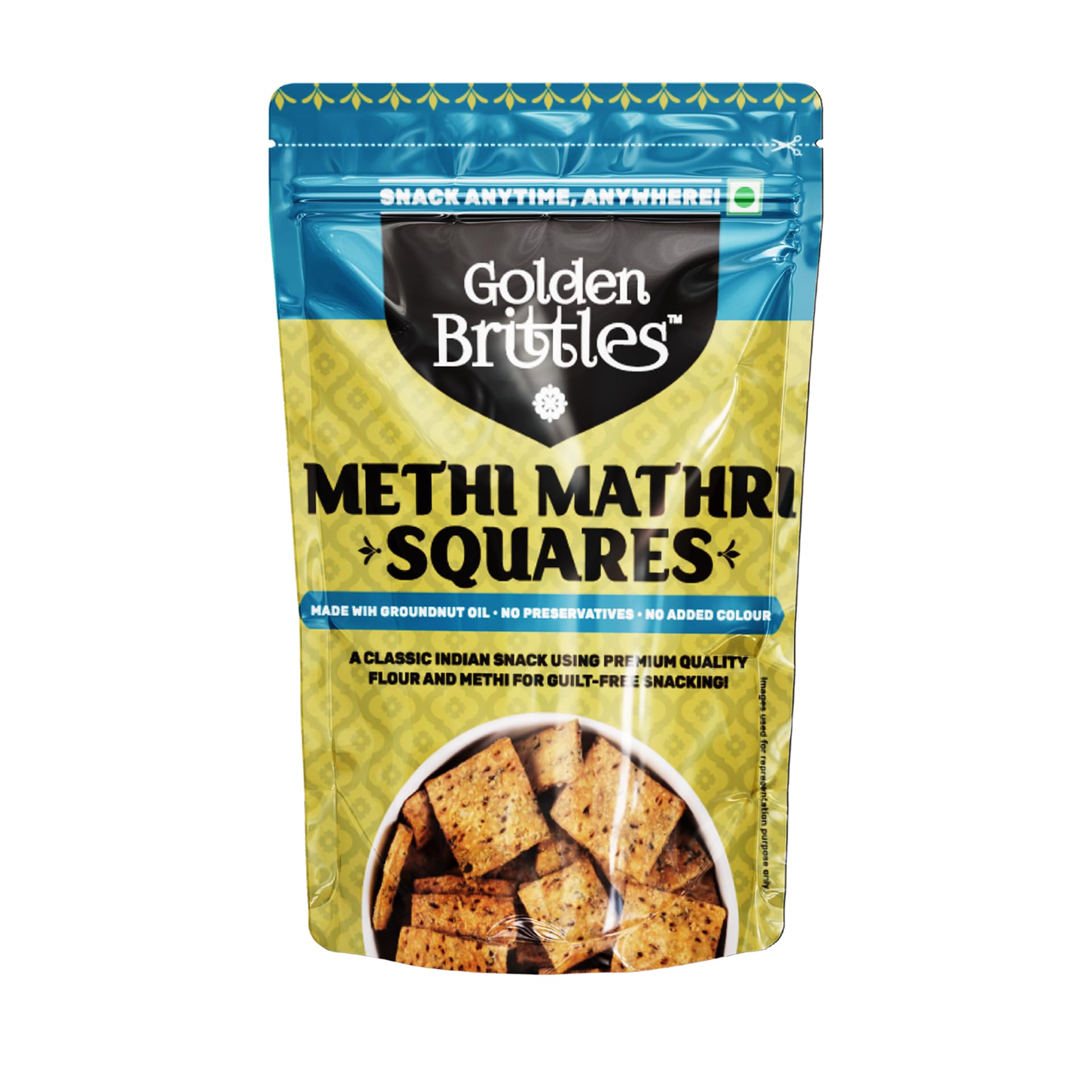 Golden Brittles Methi Mathri Squares