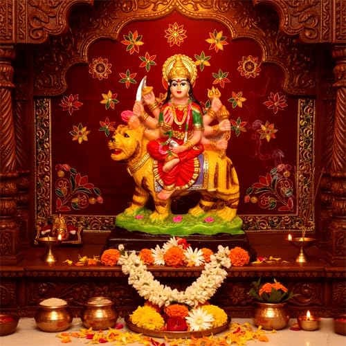 All Stock Central Maa Durga Murti: The Perfect Addition for Success and Health in Your Home Temple 12 cm Religious Idol