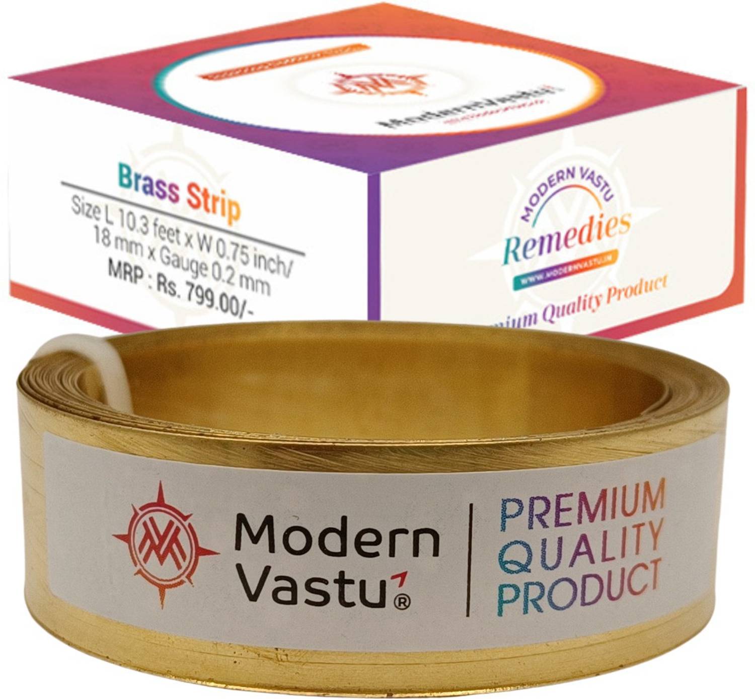 ModernVastu Remedies Brass Strip/Patti - Size L 10.3 Ft x W 0.75 Inch, x D 0.2 cm Decorative Showpiece - 2 cm
