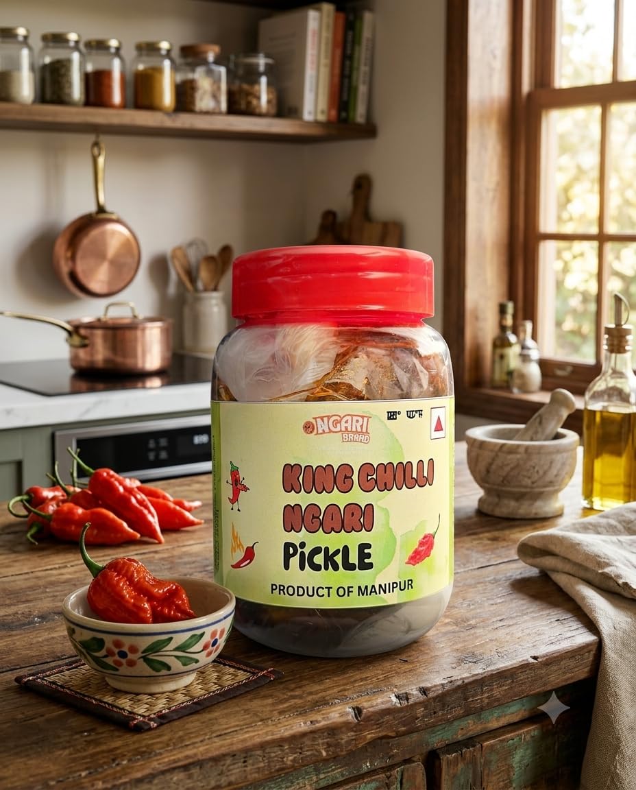 Ngari and King Chilli Pickle, U Morok, Naga Chilli, Ghost Chilli Pickle Manipur (1)