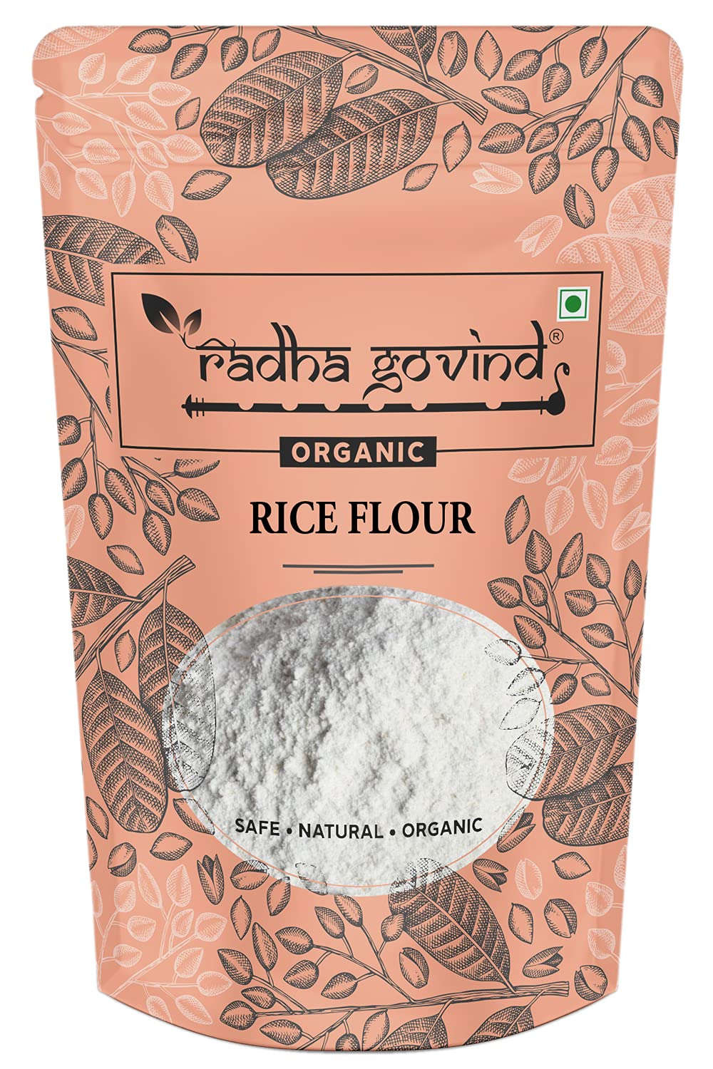 Radha Govind Organic Rice Flour / Chawal Ka Aata 1000 Gram, Certified Organic