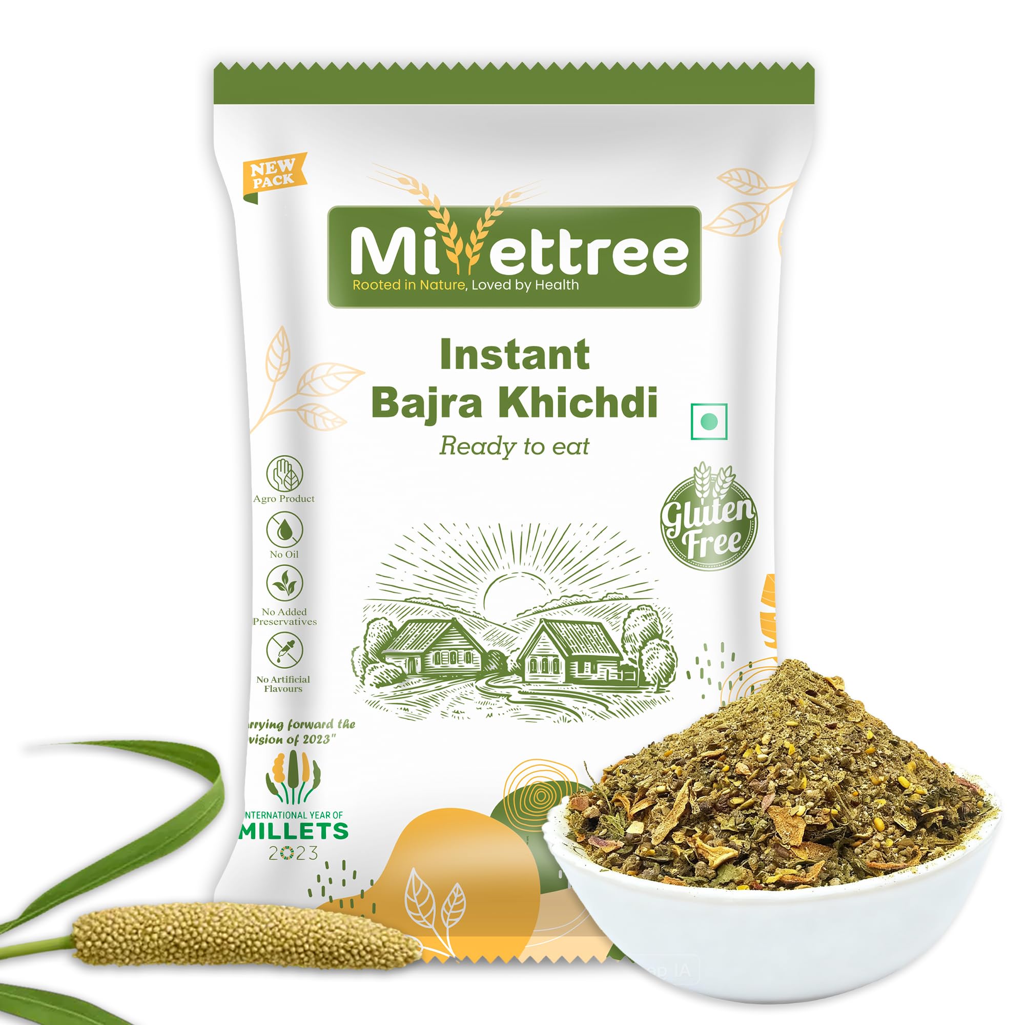 MILLETTREE Ready to Eat Instant Bajra Khichdi 150g For Weight Loss & Digestive Health - Protein-Rich Meal with Bajra