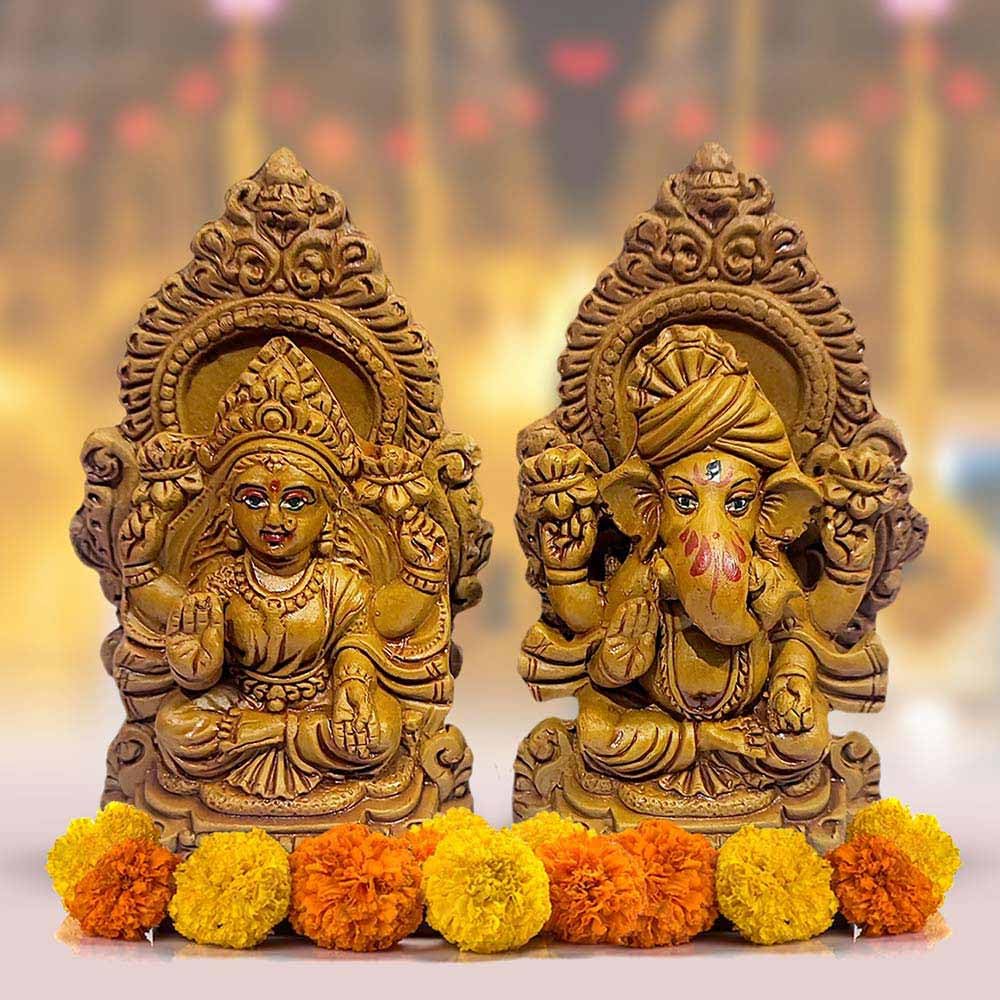 Eco-Friendly Laxmi Ganesha Statue, Lakshmi Ganesha Idol Laxmi Ganesh Murti, Lakshmi Ganesha Showpiece