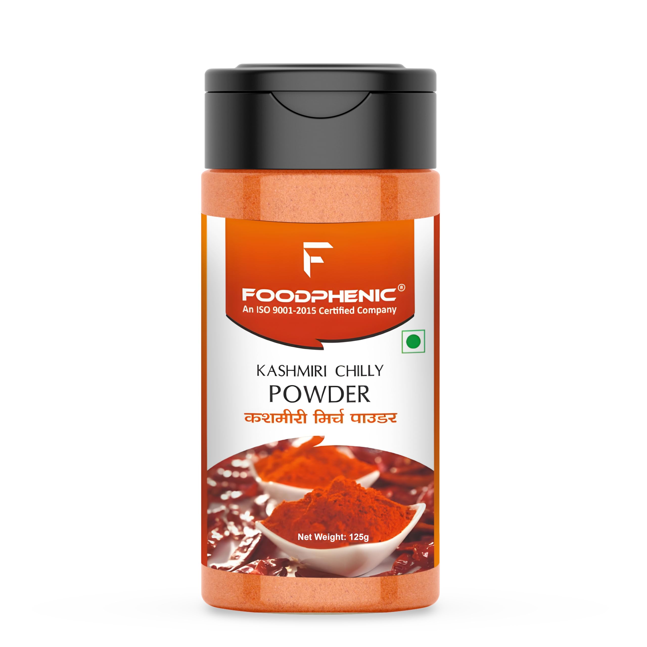 Foodphenic Kashmiri Red Chilli Powder 125g – Premium Lal Mirch with Deep Red Colour, Mild Spiciness & Rich Aroma
