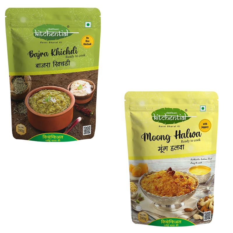 Kitchential Bajra (Pearl Millet) Khichdi & Moong Halwa with Jaggery Combo