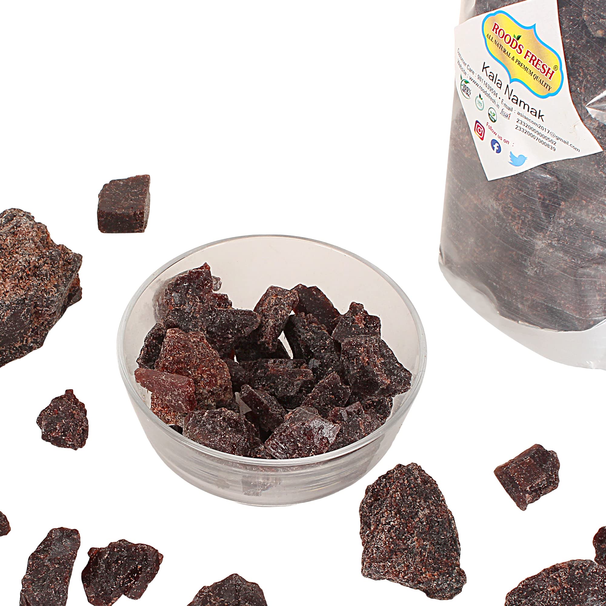 Roods Fresh Whole Natural Himalayan Black Salt Crystals